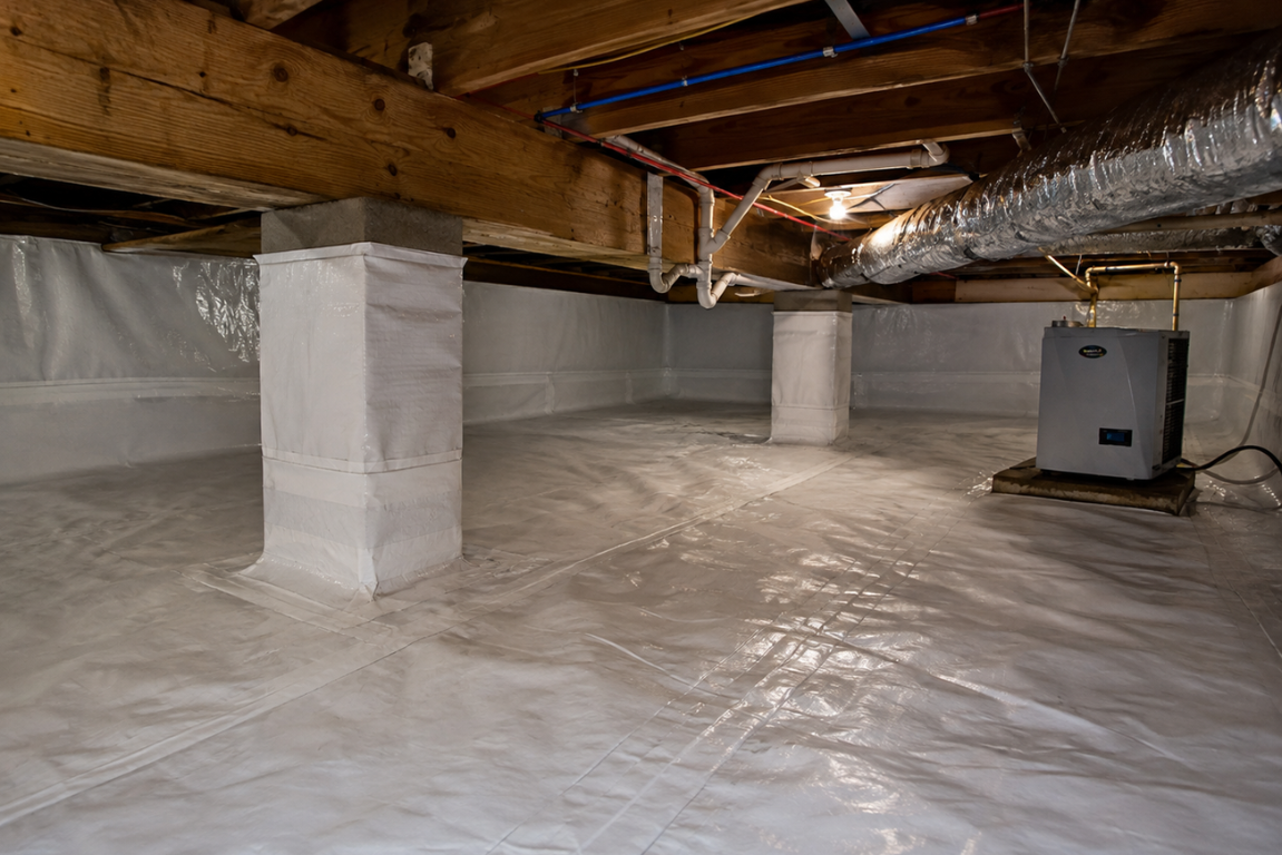 Area of a crawl space encapsulation.